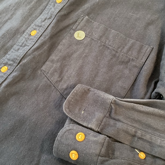 NWOT American Eagle Outfitters Navy Blue Flannel Long Sleeve Button Shirt Large - Picture 5 of 15